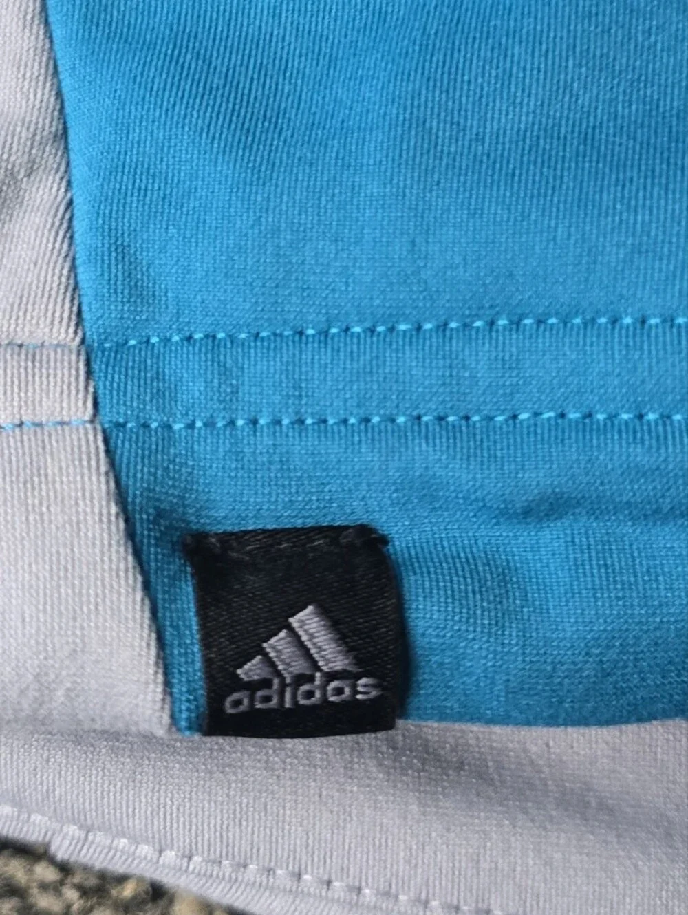 Men's adidas Turquoise Quarter-Zip Top with White Trim